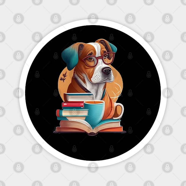 Books And Coffee And Dogs And Social Justice Magnet by Creativoo